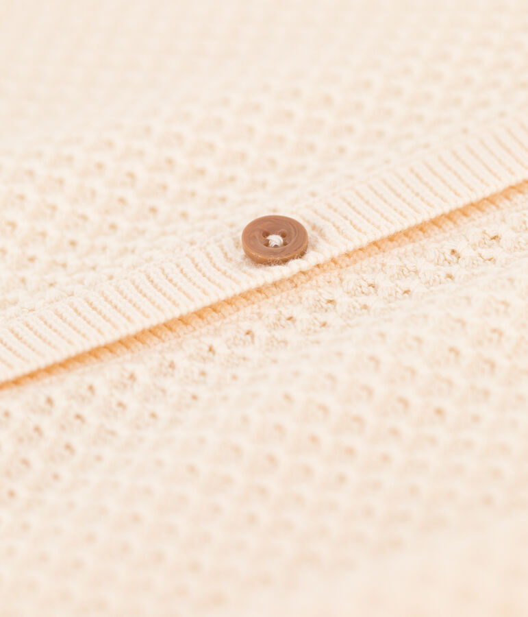 Cardigan en coton enfant fille &eacute;cru