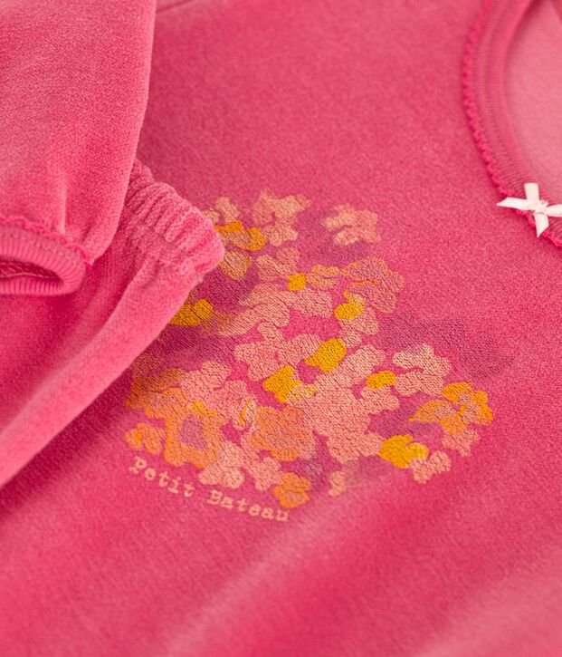 Pyjama enfant en velours rose