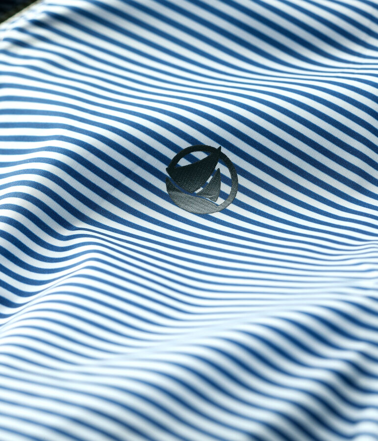 Coupe-vent en polyamide recycl&eacute; b&eacute;b&eacute; fille/gar&ccedil;on bleu SURF/blanc MARSHMALLOW