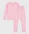 Pyjama tr&egrave;s ajust&eacute; enfant en coton imprim&eacute; rose/multicouleur