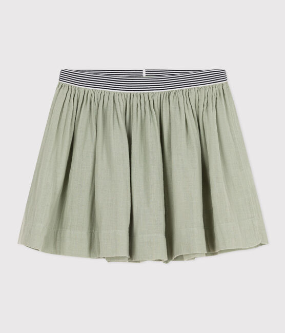 Jupe en gaze de coton enfant fille vert HERBIER