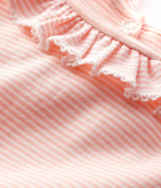 Body bébé fille à collerette rose PATIENCE/blanc MARSHMALLOW
