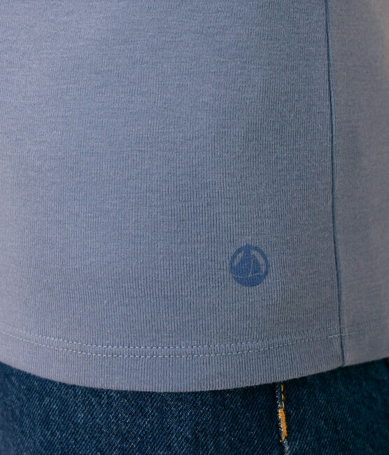 Tee-shirt L'ICONIQUE col rond en coton Femme bleu BEACH