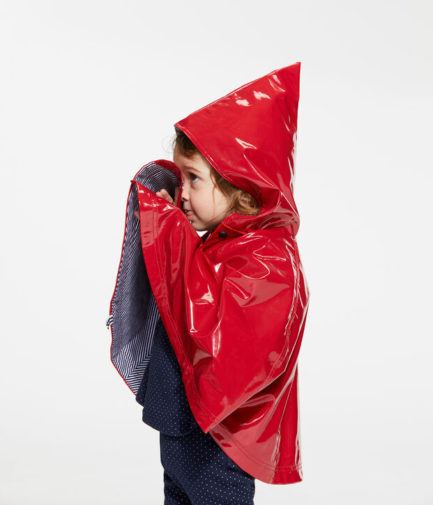 Cape de pluie vernis b&eacute;b&eacute; fille rouge