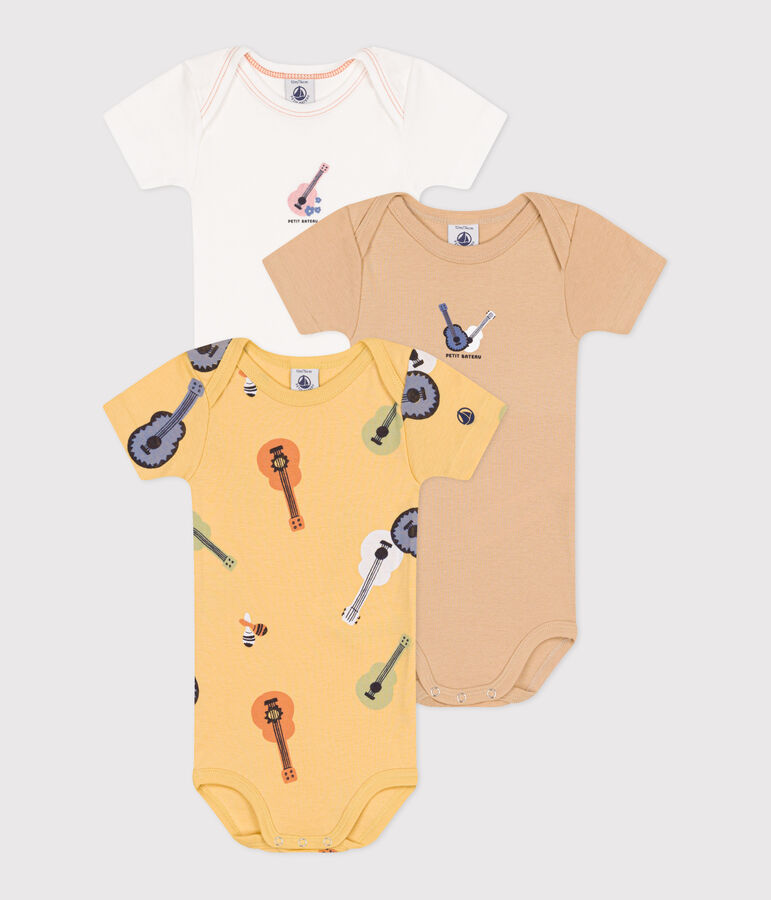 Lot de 3 bodies manches courtes en coton b&eacute;b&eacute; variante 1