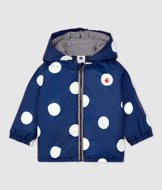 Coupe-vent chaud en polyester recyclé bébé bleu MEDIEVAL/blanc MARSHMALLOW