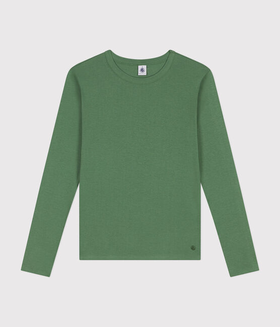 Tee-shirt L'ICONIQUE col rond en coton Femme vert PALMERAIE