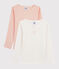 Lot de 2 tee-shirts manches longues coeurs petite fille variante 1