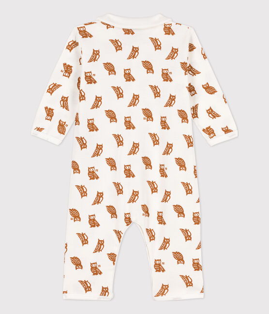Dors-bien sans pieds hiboux bébé en coton blanc MARSHMALLOW/ ECUREUIL