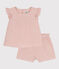 Ensemble bébé en gaze de coton unie rose SALINE