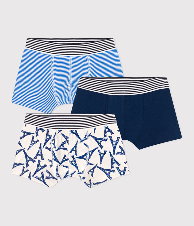 Lot de 3 boxers Paris en coton enfant multicouleur