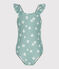 Maillot de bain une pièce enfant fleuri bleu PAUL/blanc MARSHMALLOW