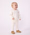 Sweatshirt b&eacute;b&eacute; en coton uni avec son col marin et sa broderie blanc cass&eacute;