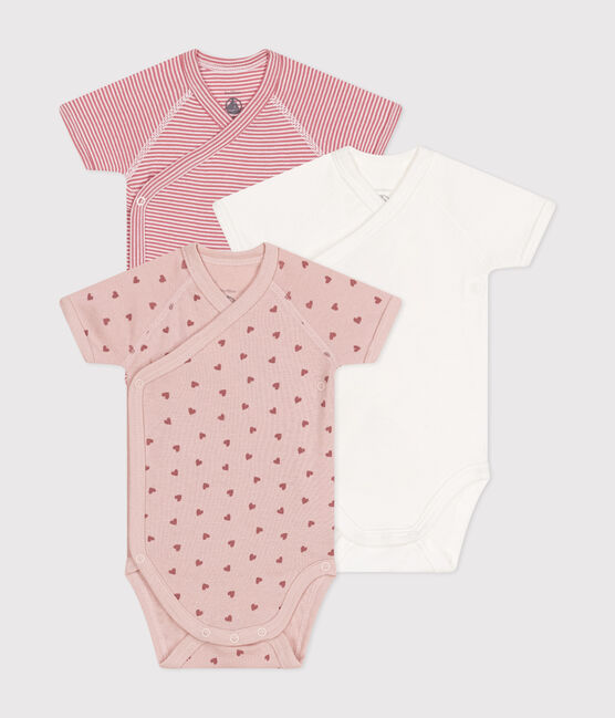 Lot de 3 bodies croisés manches courts en coton bébé variante 2