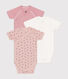 Lot de 3 bodies croisés manches courts en coton bébé