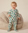 Pyjama en molleton gratté imprimé sapin de Noël bébé blanc AVALANCHE/ MULTICO