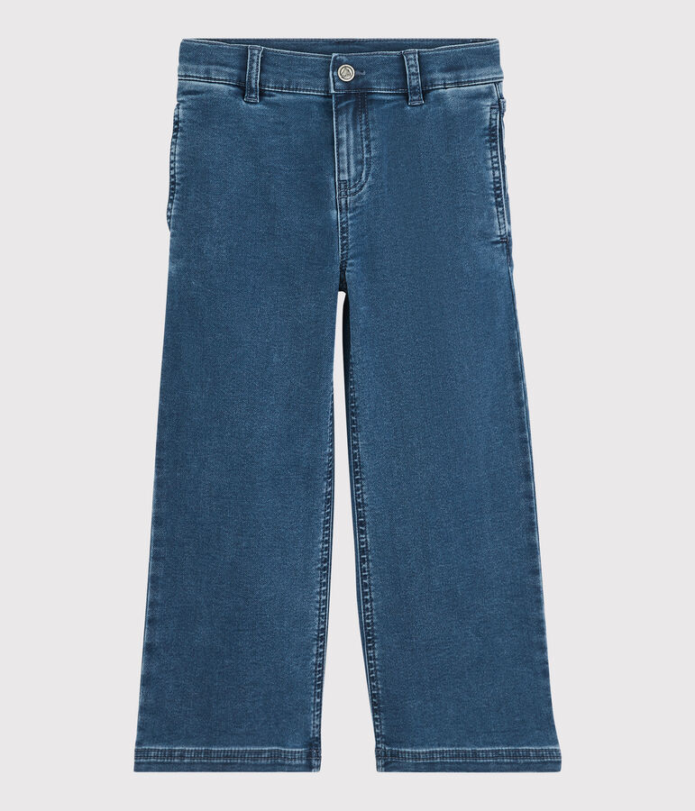Pantalon flare en denim bio enfant fille bleu DENIM BLEU DELAVE