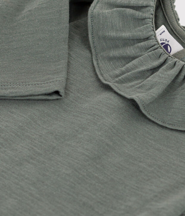 Blouse manches longues en jersey flamm&eacute; b&eacute;b&eacute; vert