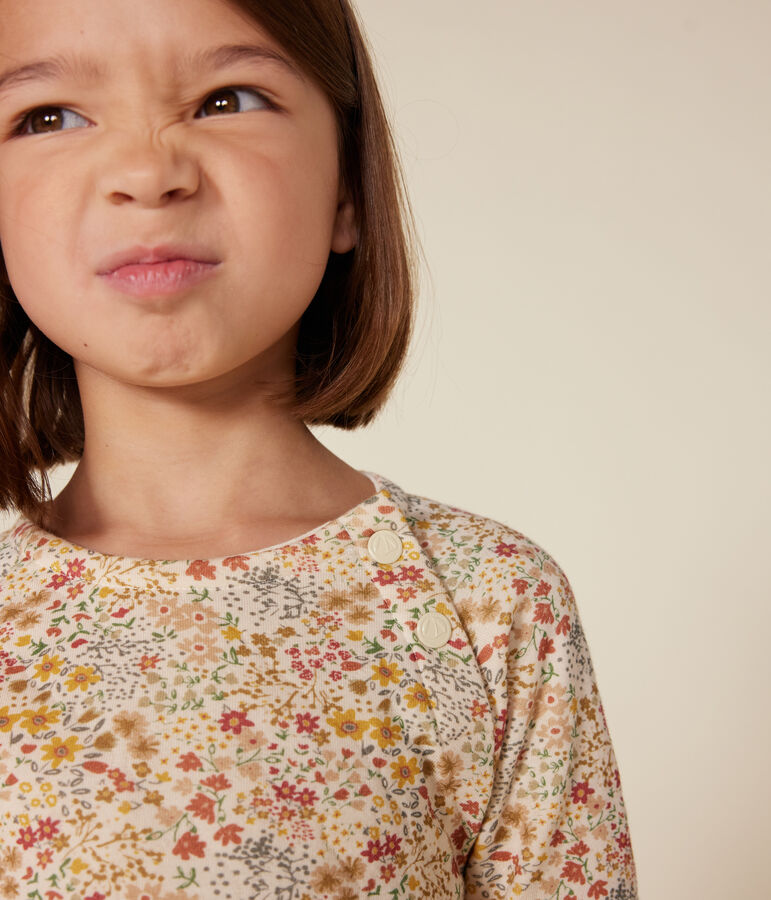 Robe manches longues en tubique enfant fille blanc AVALANCHE/ MULTICO