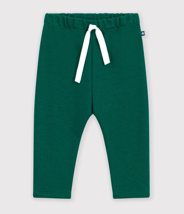 Pantalon de jogging b&eacute;b&eacute; en coton uni vert fonc&eacute;