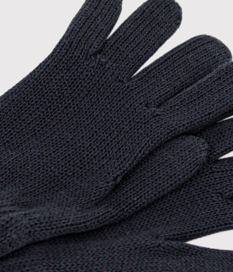 Gants enfant en tricot unies bleu SMOKING