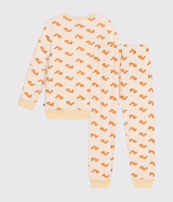 Pyjama en bouclette éponge grattée imprimée écureuil enfant blanc AVALANCHE/ MULTICO