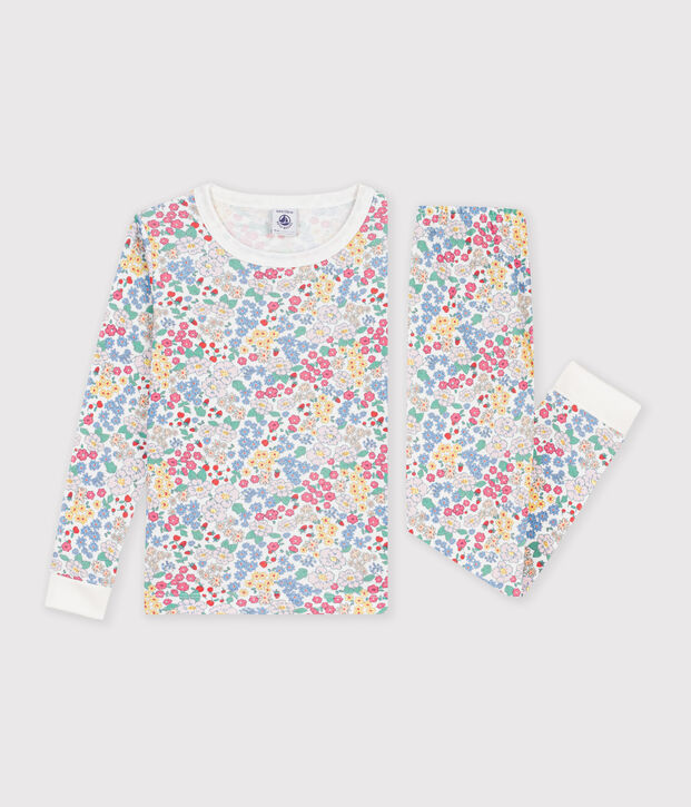Pyjama tr&egrave;s ajust&eacute; enfant en coton imprim&eacute; multicouleur/rose/multicouleur