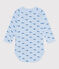 Body croisés manches longues en coton bébé bleu TOUDOU/ ALASKA