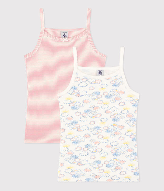 Lot de 2 chemises &agrave; bretelles arc-en-ciel en coton enfant multicouleur