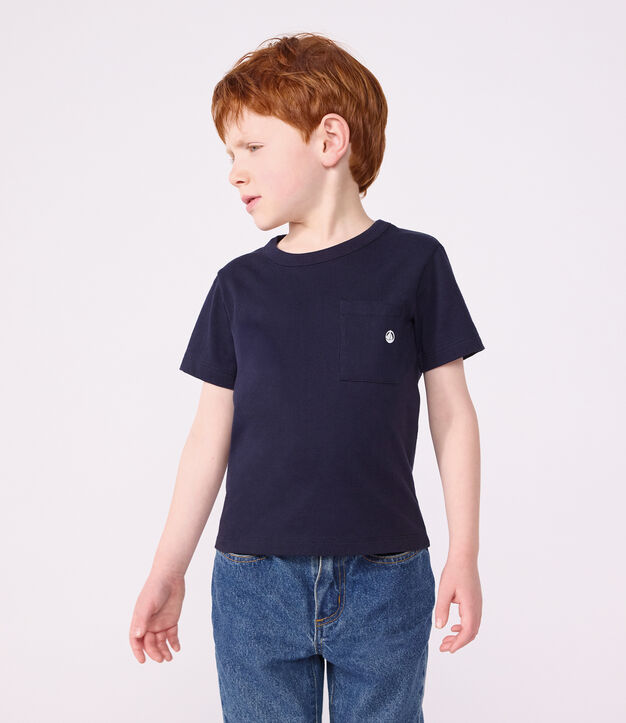 Tee-shirt manches courtes enfant gar&ccedil;on bleu marine