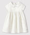 Robe cérémonie en satin bébé fille blanc MARSHMALLOW