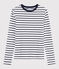 T-shirt iconique col rond Femme blanc MARSHMALLOW/bleu SMOKING