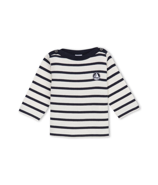 Marinière iconique bébé mixte beige COQUILLE/bleu ABYSSE
