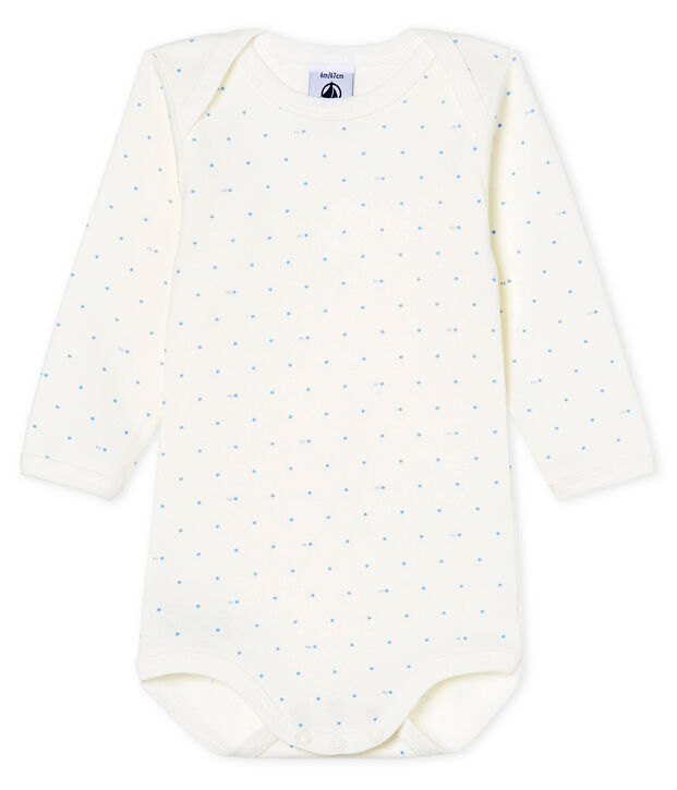 Body manches longues b&eacute;b&eacute; gar&ccedil;on blanc/bleu