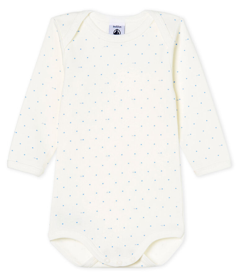 Body manches longues b&eacute;b&eacute; gar&ccedil;on blanc/bleu