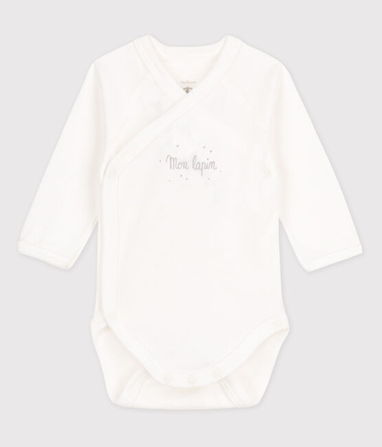 Body croisé manches courtes bébé fille blanc MARSHMALLOW