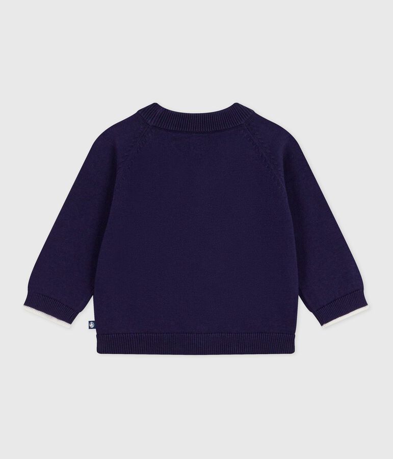 Cardigan b&eacute;b&eacute; en coton uni bleu SOIR