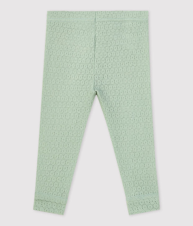 Legging en maille ajour&eacute;e b&eacute;b&eacute; vert