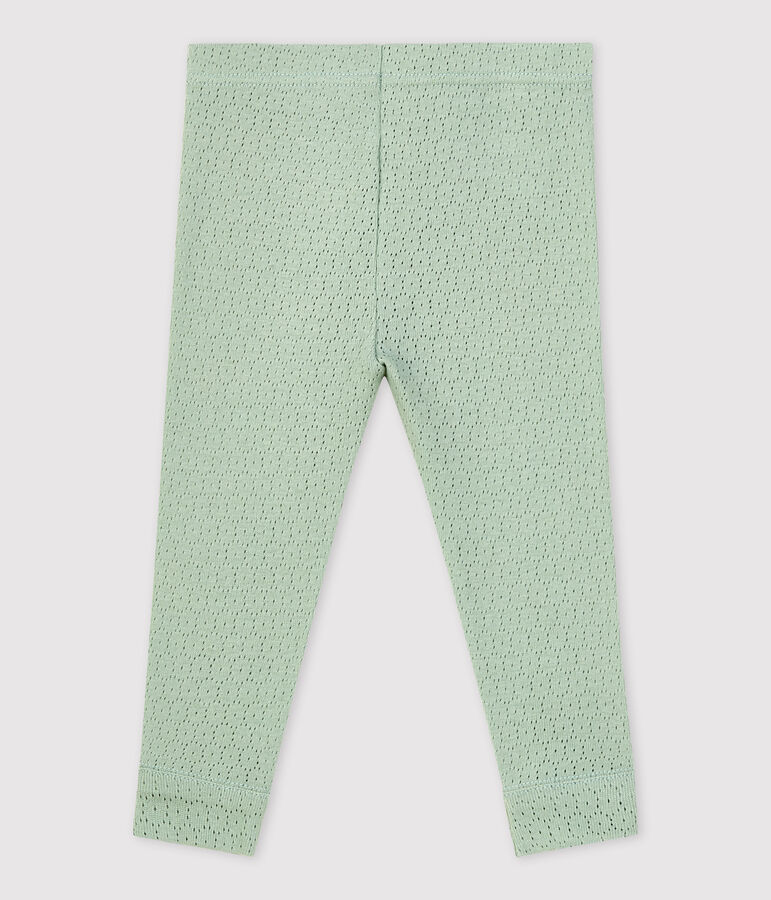 Legging en maille ajour&eacute;e b&eacute;b&eacute; vert HERBIER