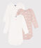 Lot de 3 bodies manches longues baleines roses en coton variante 1