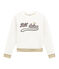 Sweat shirt enfant fille blanc MARSHMALLOW/jaune DORE