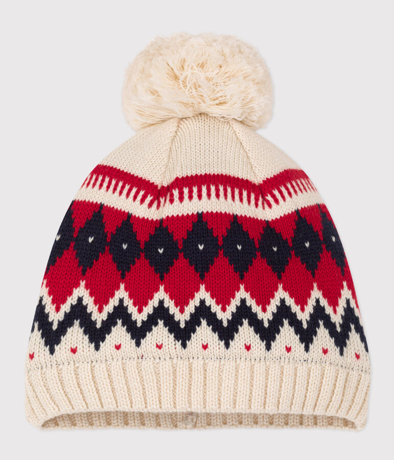 Bonnet b&eacute;b&eacute; en laine blanc AVALANCHE/ MULTICO