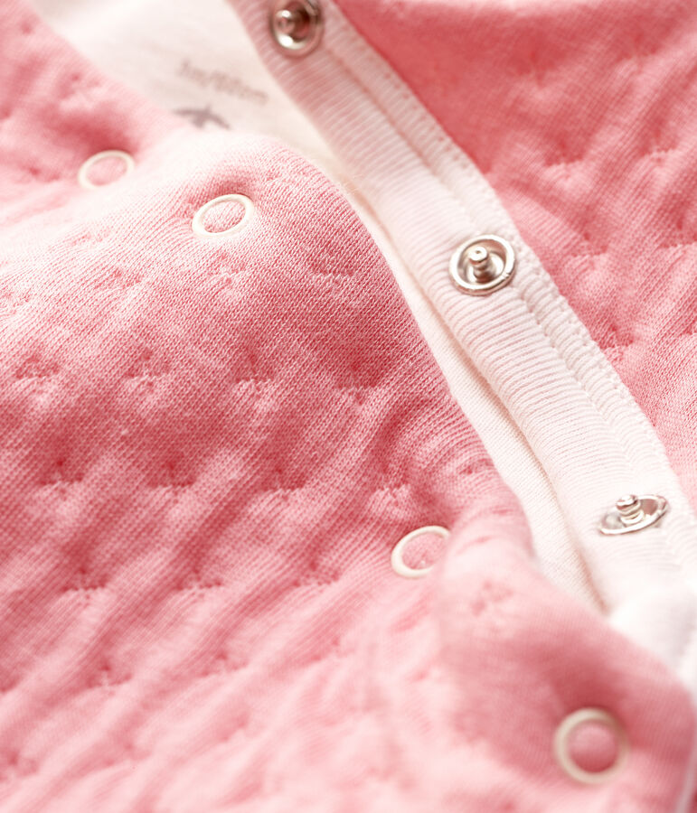 Combinaison longue b&eacute;b&eacute; en tubique matelass&eacute; rose