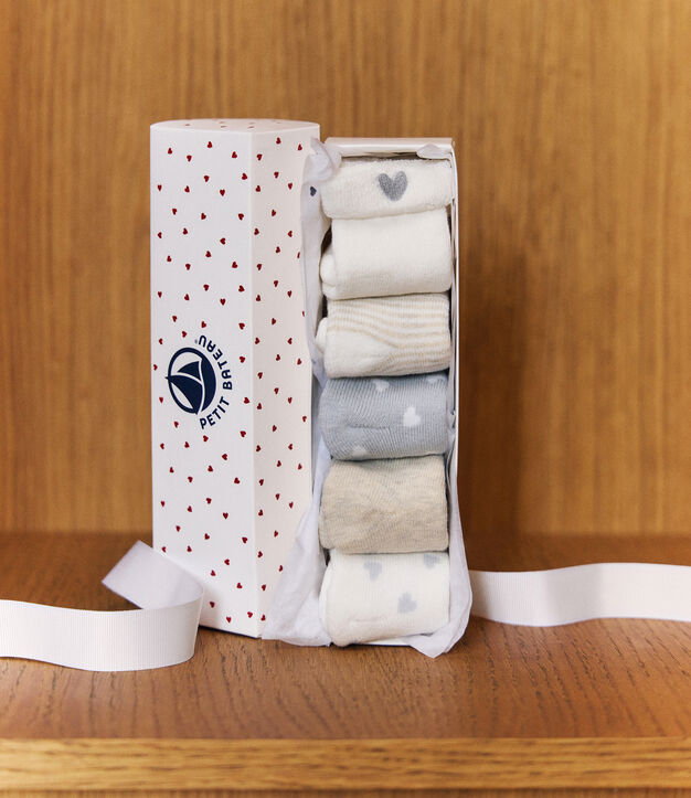 Lot de chaussettes naissance en coton uni multicouleur