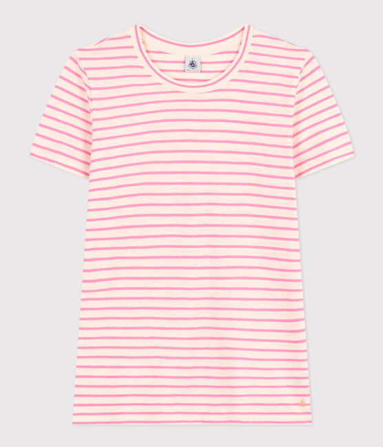 Tee-shirt Le Droit col rond en coton rayé femme AVALANCHE/ SHOCKING