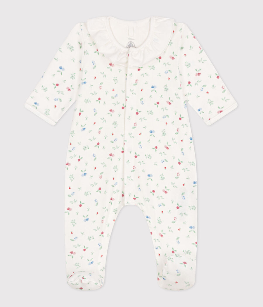Pyjama bébé en coton à col fleuri (Petit Bateau) - Couverture