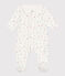 Pyjama bébé en coton à col fleuri blanc MARSHMALLOW/blanc MULTICO