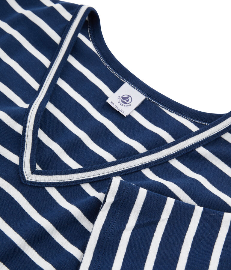 Tee shirt iconique femme bleu/blanc