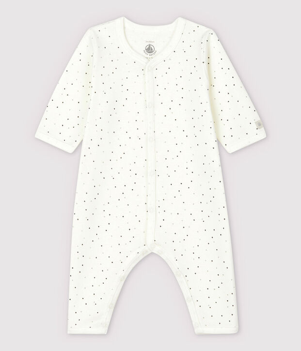 Dors-bien b&eacute;b&eacute; sans pied en coton biologique blanc/gris
