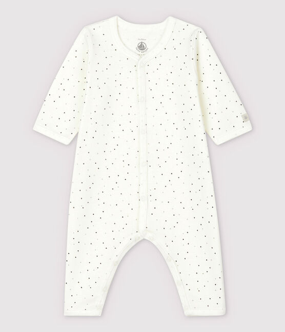 Dors-bien bébé sans pied en coton biologique blanc MARSHMALLOW/gris GRIS